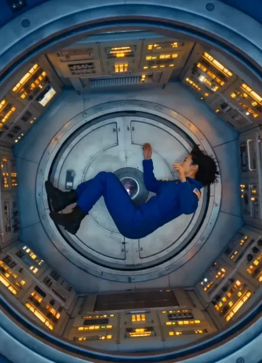 OpenArt cinematic zero-gravity still frame